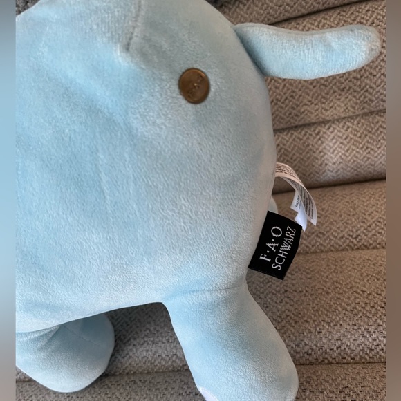 Fao Schwarz Baby Elephant Plush Blue Pink Stuffed Animal Floppy Ears 2018 15" - Picture 2 of 8